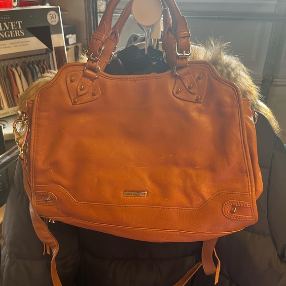 Rebecca Minkoff Lime Green Cognac Leather Satchel Bag - Picture 3 of 5